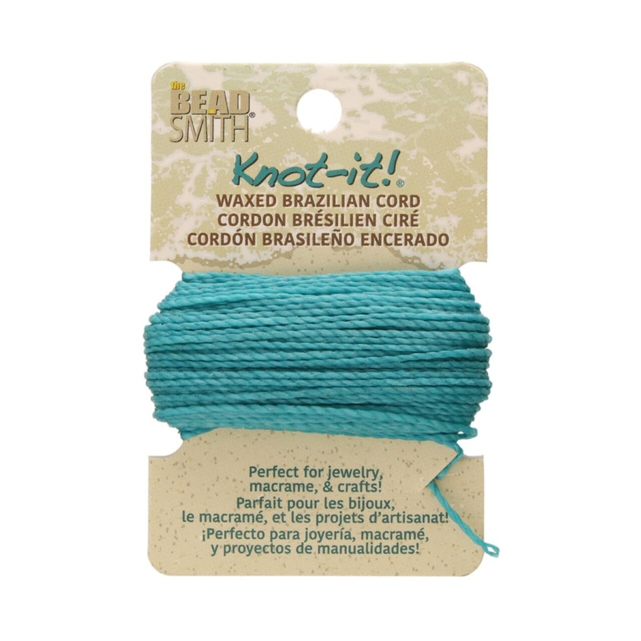 The Beadsmith Waxed Brazilian Cord, 0.7 mm Diameter, Light Wax, 15 Yards (13.7 m)